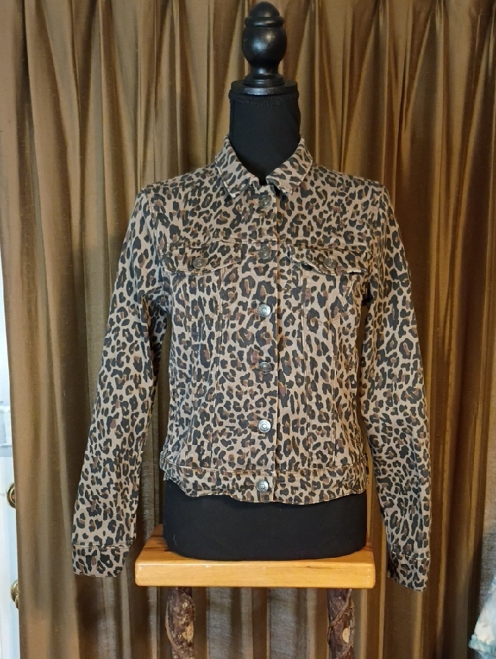 Leopard Print Cropped Jacket By Nine West Jeans
